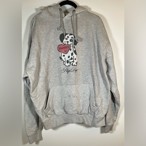 PHYPS Dept. dalmation puppy grey heavyweight streetwear skater hoodie XL - Picture 1 of 11